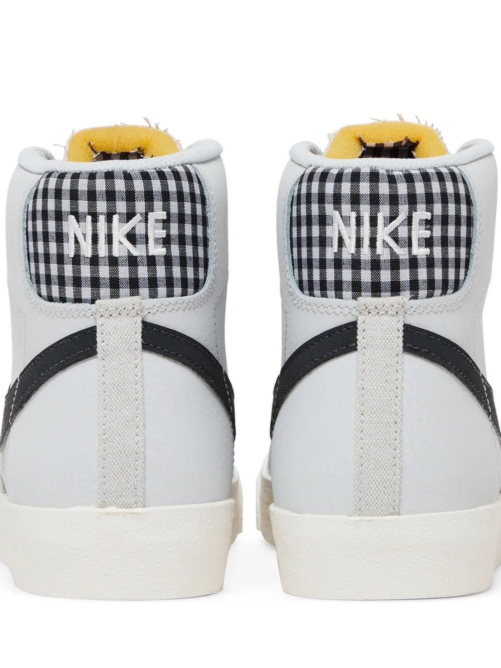 Nike White & Black High-Top Sneakers with Yellow Lining